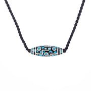 Buddha Stones Tibetan Nine-Eye Dzi Bead Turquoise Protection Necklace Pendant Necklaces & Pendants BS 7
