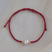 Buddha Stones Natural Pearl Bead Luck Braid String Bracelet Bracelet BS 4