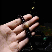 Buddha Stones Tibet 108 Mala Beads Purple Bodhi Seed Bagua Vajra Auspiciousness Bracelet Mala Bracelet BS 15