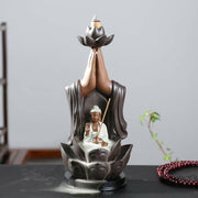 Buddha Stones Buddha Avalokitesvara Chenrezig Ksitigarbha Ceramic Lotus Blessing Backflow Incense Burner