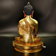 Buddha Stones Buddha Shakyamuni Medicine Buddha Compassion Copper Gold Plated Statue Decoration Decorations BS 8