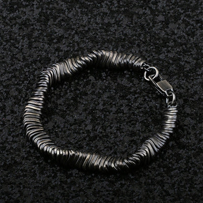 Buddha Stones 925 Sterling Silver Vintage Twisted Design Wealth Healing Chain Bracelet Bracelet BS 18.5-19.5cm