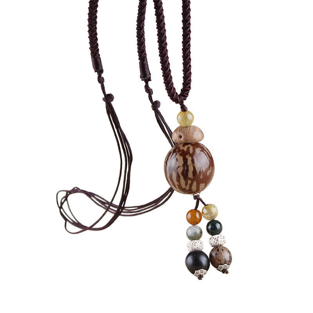 Buddha Stones Bodhi Seed Lotus Wisdom Harmony Necklace Pendant Necklaces & Pendants BS 11