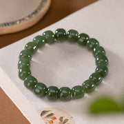 Buddha Stones Natural Cyan Jade Bead Luck Harmony Bracelet Bracelet BS Cyan Jade