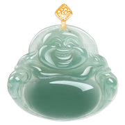 Buddha Stones Laughing Buddha Natural Jade Prosperity Abundance Necklace Pendant Necklaces & Pendants BS 8
