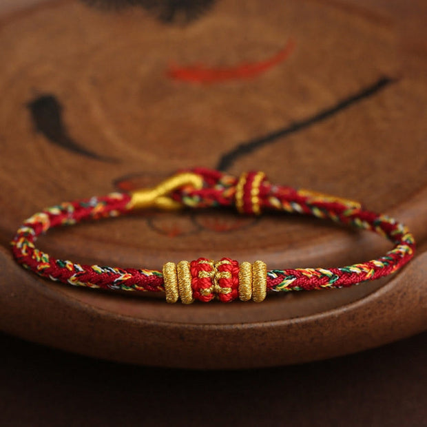 Buddha Stones Handmade Colorful Rope King Kong Knot Braided Luck Bracelet