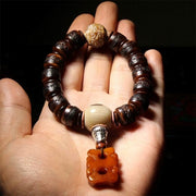 Buddha Stones Tibetan Yak Bone Dzi Bead Turquoise Keep Away Evil Spirits Bracelet Bracelet BS 19