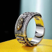 Buddha Stones Lucky FengShui PiXiu Wealth Prayer Wheels Couple Ring