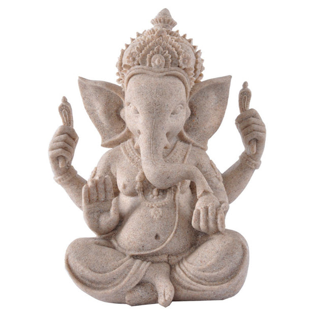 Buddha Stones Ganesh Ganpati Elephant Statue Wealth Blessing Home Deco ...