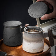 Buddha Stones Vintage Mountain Sea Ceramic Teacup Tea Cups