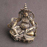 Buddha Stones Yellow Jambhala Bodhisattva Figurine Serenity Copper Statue Decoration Decorations BS 5