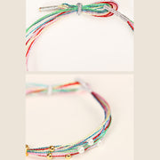 Buddha Stones Handmade Multicolored Flower Pearl Lucky Rope Bracelet