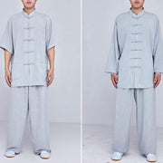 Buddha Stones Meditation Zen Prayer Spiritual Tai Chi Qigong Practice Unisex Embroidery Clothing Set Clothes BS 28