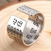 Buddha Stones Buddhism Ancient Heart Sutra Lucky Ring