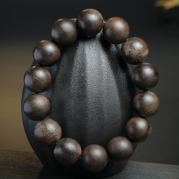 Buddha Stones 108 Mala Beads Agarwood Peace Strength Calm Bracelet Bracelet Mala BS 3
