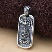 Buddha Stones 925 Sterling Silver Zakiram Goddess of Wealth Om Mani Padme Hum Peace Necklace Pendant