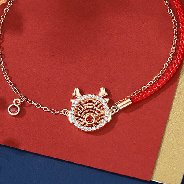 Buddha Stones 925 Sterling Silver Year Of The Dragon Auspicious Clouds Design Protection Bracelet Necklace Pendant Earrings Bracelet Necklaces & Pendants BS 3