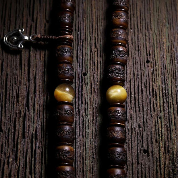 Buddha Stones Tibetan Yak Bone Keep Away Evil Spirits Double Wrap Bracelet