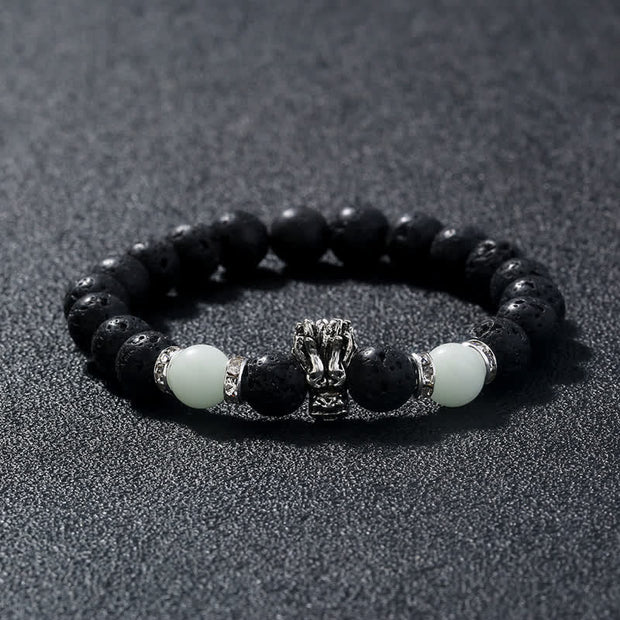Buddha Stones Lava Rock Glowstone Luminous Bead Dragon Support Bracelet Bracelet BS 3