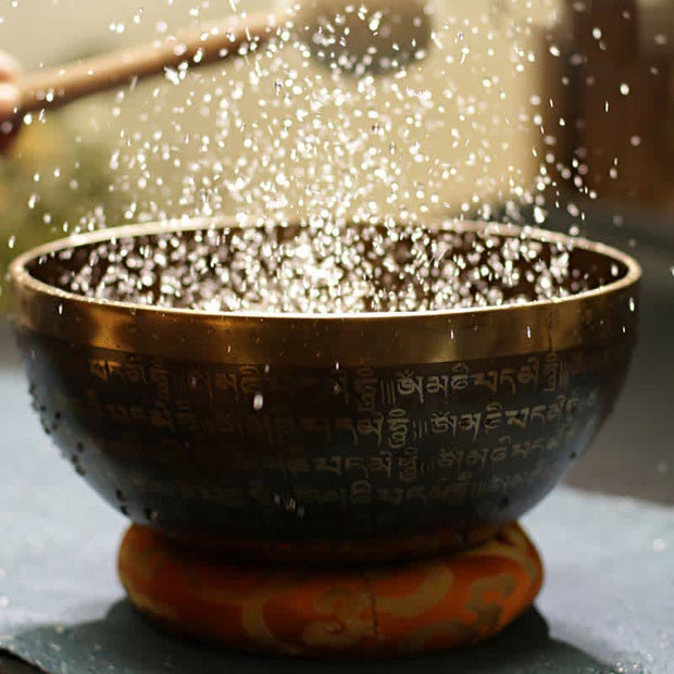 Buddha Stones Sutra Singing Bowl Handcrafted for Healing and Meditation Positive Energy Sound Bowl Set Singing Bowl buddhastoneshop 1