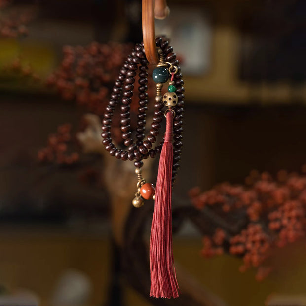 Buddha Stones 108 Mala Beads Natural Tibet Purple Bodhi Seed Auspiciousness Bracelet