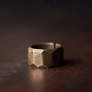 Buddha Stones Tibetan Simple Design Copper Wealth Ring Ring BS 22