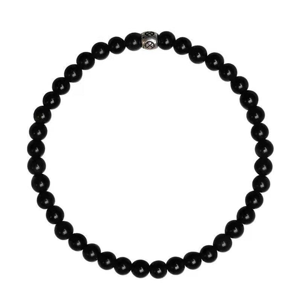 Buddha Stones Natural Black Obsidian Smoky Quartz Purification Strength Bracelet Bracelet BS 11
