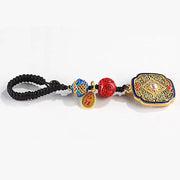 Buddha Stones Fu Character Blessing Ruyi Charm Key Chain