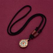 Buddha Stones Auspicious Clouds Copper Agate Wealth Luck Necklace Pendant Necklaces & Pendants BS Auspicious Clouds Barrel Beads Agate