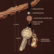 Buddha Stones PiXiu Wealth Copper Coin Yin Yang Bagua Handmade Key Chain Key Chain BS 11