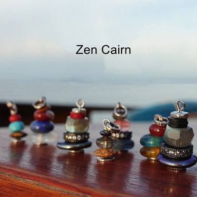 Buddha Stones Zen Cairn Labradorite Various Crystals Calm Pendant Necklace Necklaces & Pendants BS main