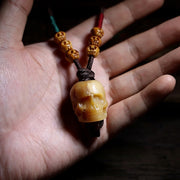 Buddha Stones Tibetan Camel Bone Skull Protection Necklace Pendant Necklaces & Pendants BS 5