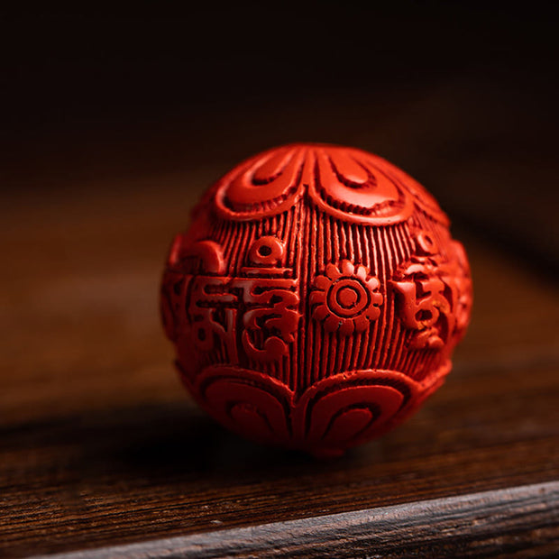 Buddha Stones Tibet Om Mani Padme Hum PiXiu Copper Coin Small Leaf Red Sandalwood Cinnabar Protection Key Chain Key Chain BS 5