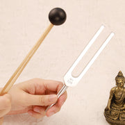 Buddha Stones Tuning Fork 528HZ Aluminum Alloy for Chakra and Sound Therapy Ornament Decoration With a Mallet