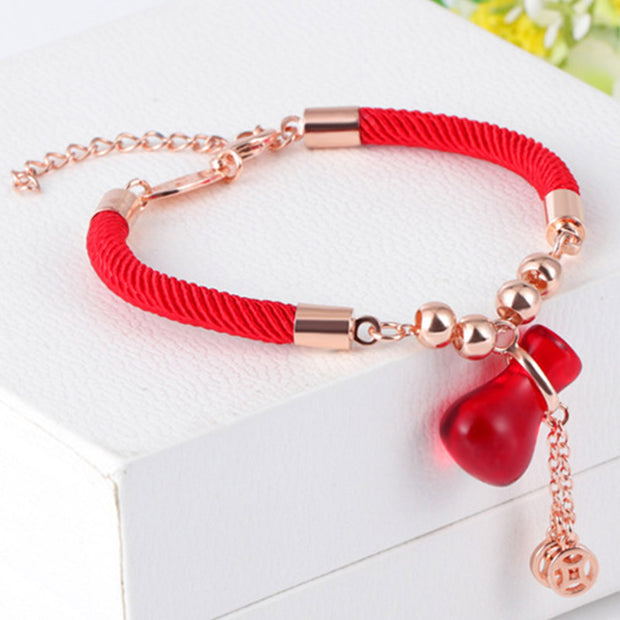 Buddha Stones Wealth Attractor Red Agate Red Rope Bracelet Bracelet BS 1