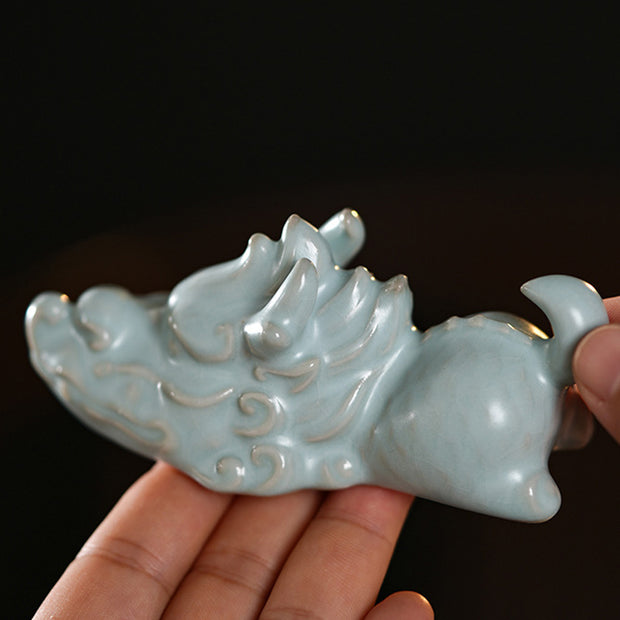 Buddha Stones Year Of The Dragon Luck Ceramic Tea Pet Home Figurine Decoration Decorations BS 7