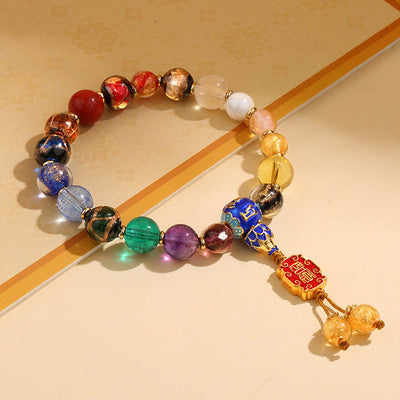 Buddha Stones Tibetan Colorful Incense Ash Liuli Glass Bead Om Mani Padme Hum Dorje Vajra 18 Beads Wrist Mala
