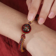 Buddha Stones Colorful Rope Cinnabar Thangka Blessing Braided Bracelet Bracelet BS 9
