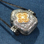 Buddha Stones Tibetan Gold Buddha Double Dorje Copper Serenity Ghau Prayer Box Necklace Pendant Necklaces & Pendants BS 16