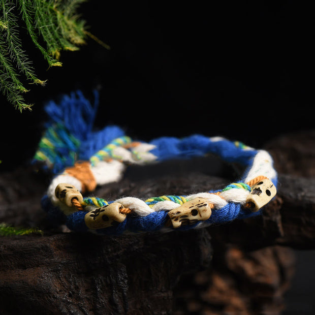 Buddha Stones Tibetan Zakiram Goddess of Wealth Bead Engraved Handmade Luck Bracelet (Extra 35% Off | USE CODE: FS35)