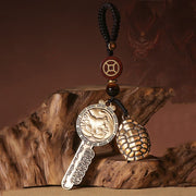 Buddha Stones PiXiu Wealth Copper Coin Yin Yang Bagua Handmade Key Chain Key Chain BS 4