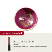 Buddha Stones Tibetan Sound Bowl Handcrafted for Chakra Healing and Mindfulness Meditation Singing Bowl Set Singing Bowl buddhastoneshop Purple 3.15IN (8CM)
