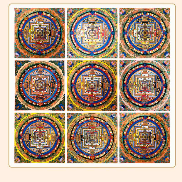 Buddha Stones Tibetan Handmade Thangka Mandala Painting Blind Box Random Color Pattern
