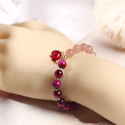 Buddha Stones Natural Strawberry Quartz Pixiu Love Bracelet Bracelet BS 5