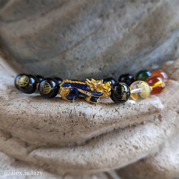 Buddha Stones Color-Changing Pixiu Obsidian Luck Bracelet Bracelet BS 3