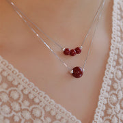 FREE Today: Calm Your Mind Cinnabar Bead Blessing 925 Sterling Silve Necklace