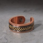 Buddha Stones Magnetic Copper Balance Adjustable Cuff Bracelet Bangle Ring Bracelet Bangle BS 7