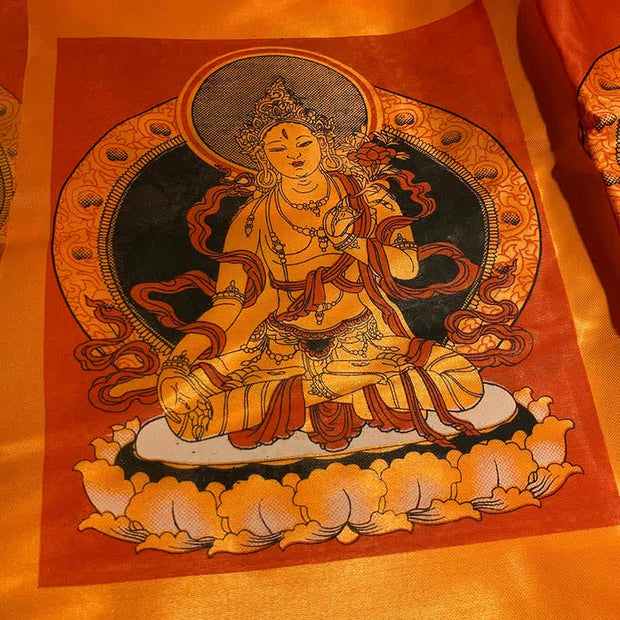 Buddha Stones Tibetan Shakyamuni Bodhisattva White Tara Guru Rinpoche Windhorse Auspicious Prayer Flag