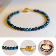Buddha Stones Natural Blue Tiger Eye Stone Protection Chain Bracelet Bracelet BS 3