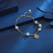 Buddha Stones Blue Chalcedony Energy Beads Charm Bracelet